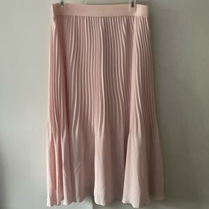 J.CREW pink pleated midi skirt